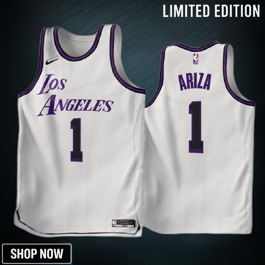 -23 Los Angeles Lakers Trevor Ariza 1 White City Edition Jersey - Men